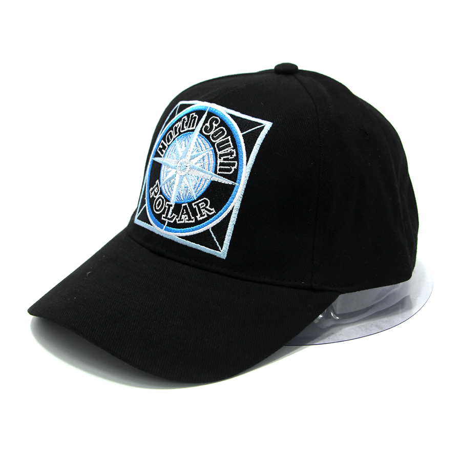 Custom Polar Embroidered Logo Black Baseball Hats