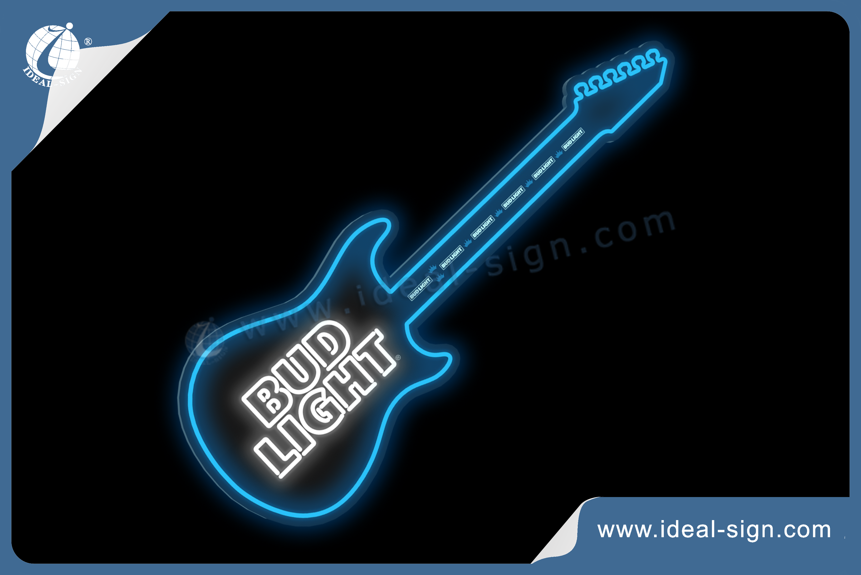 Benutzerdefinierte personalisierte Gitarrenform LED Leuchtreklame