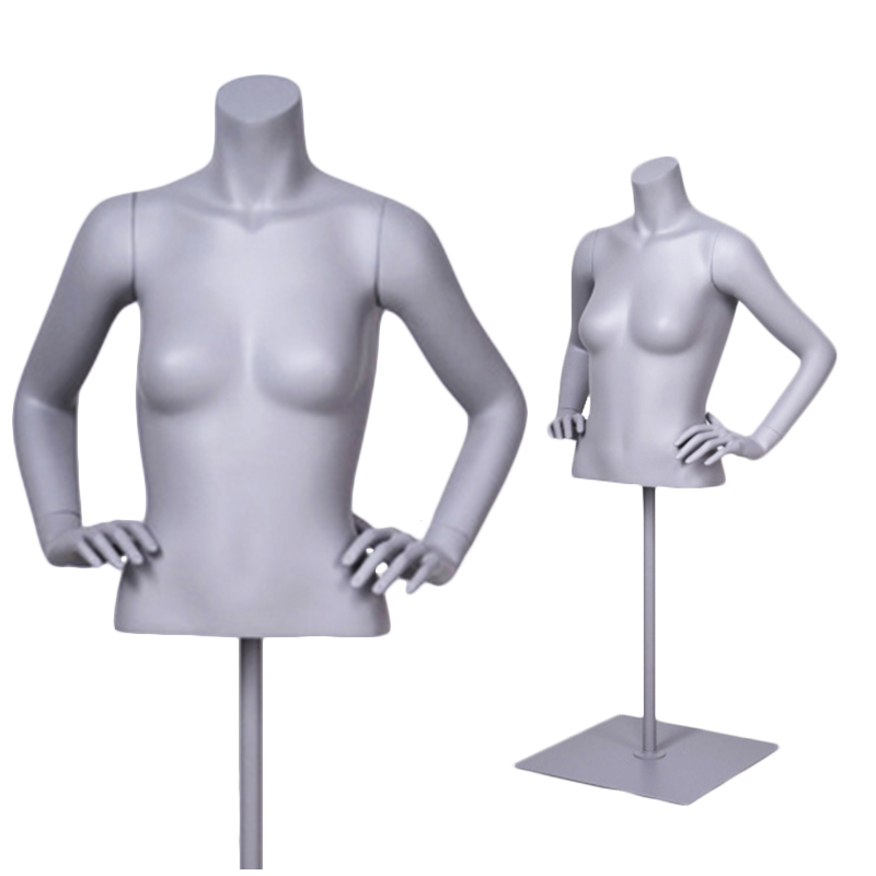 Torso bust female mannequin black female half man headless mannequin torso with arms for sale(DFA hanging female torso mannequin)