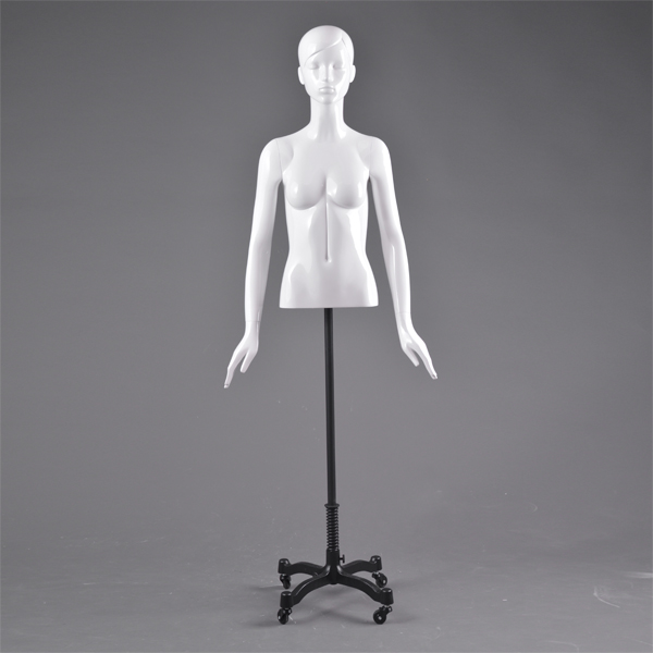 Custom bust torso mannequin upper body sexy female cloth torso display mannequin white gloss for sale(DC female bust torso mannequin)