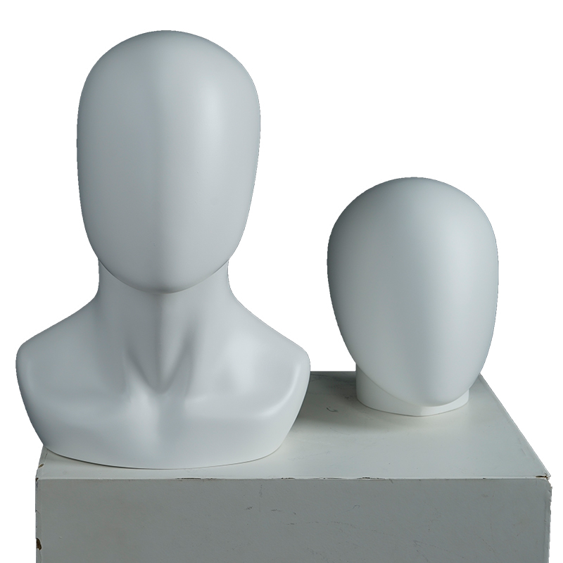 Hot Sale Mannequin Heads No Face Mannequin Display Matte White Fiberglass Mannequin Head