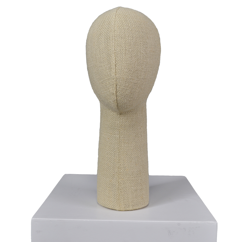 Customized Fabric Wrapped Linen Mannequin Head Fiberglass Mannequin Head For Accessories Display