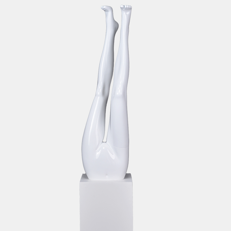 Glossy white fashion half leg mannequin for trousers(HBH)