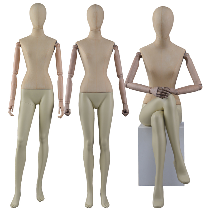 Customized full body fabric wrapped mannequin female with adjustable hand(CWM)