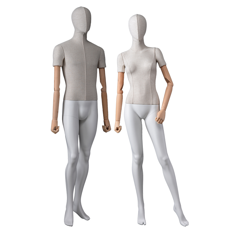 Customized Cloth Body Full Body Mannequins Female And Male Dummy With Flexible Wooden Arms（FWM)