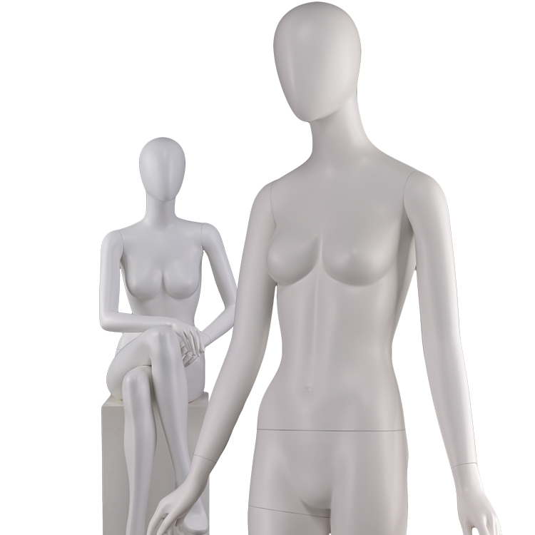 Egg head matte white fiberglass female mannequin female white mannequin (PFM female white mannequin)