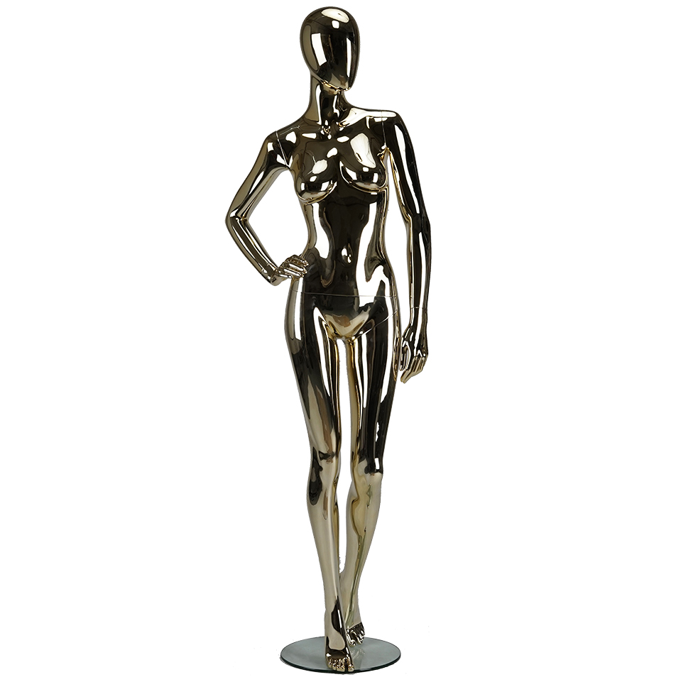 Chrome silver rose gold pink full body female chrome mannequins manufacturer(CM series female chrome mannequins)