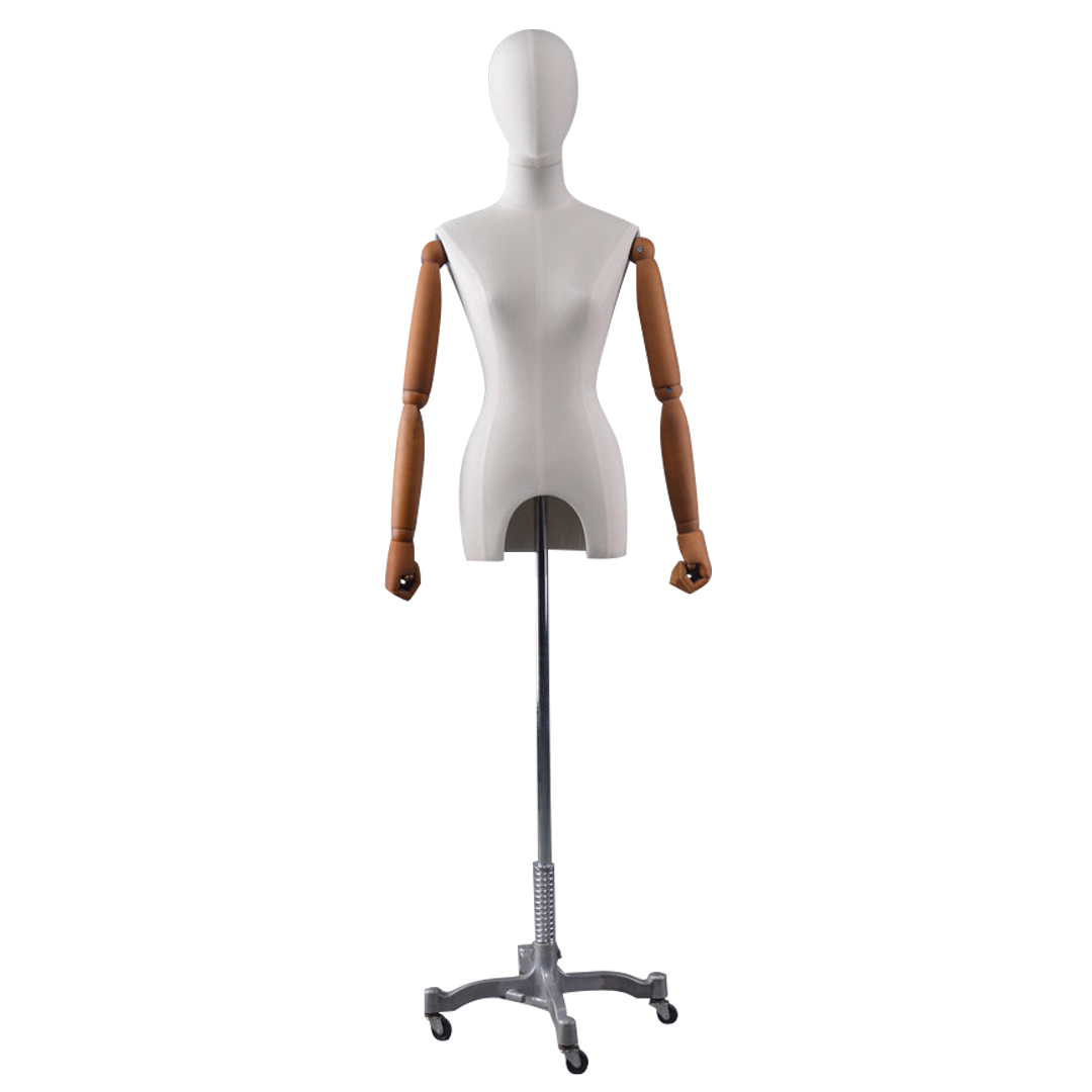 Cheap Upper Body Mannequin Fabricr Covered Fiberglass Cheap Dress Forms Mannequin (TFM)