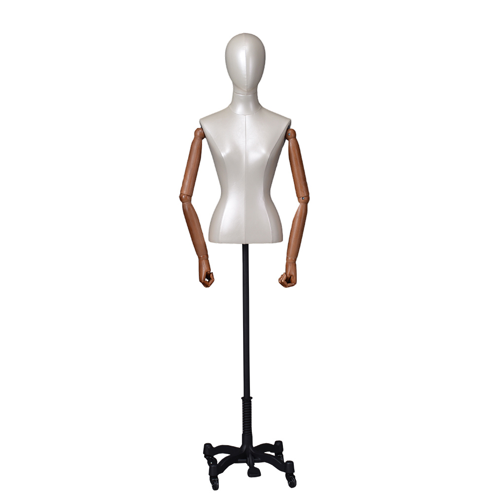 Wholesale leather finished female half body manikin dressed mannequin (CDM)