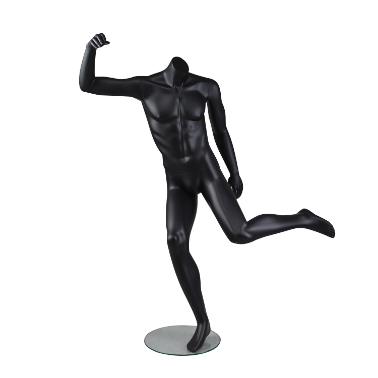 Athletic Mannequin Display Football Sportswear Muscle Male Black Mannequins For Sale(JPM)