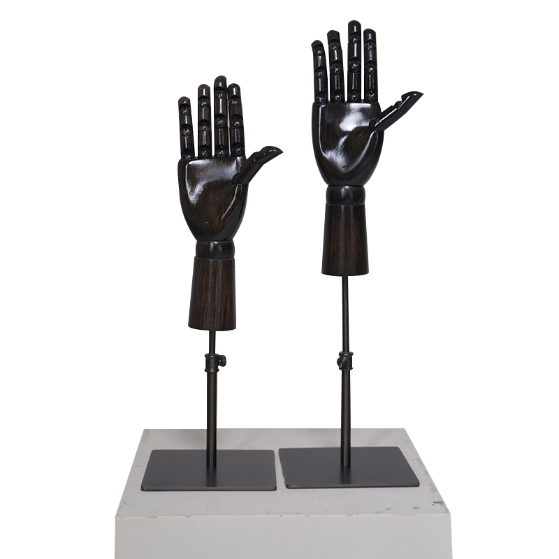 Customized black wooden manikin hand(FH)