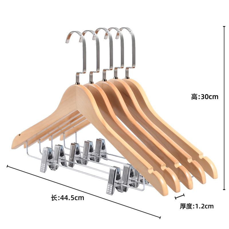 Upgrade Your Closet: Premium Wooden Hangers with Clips (Anti-Slip, Durable)