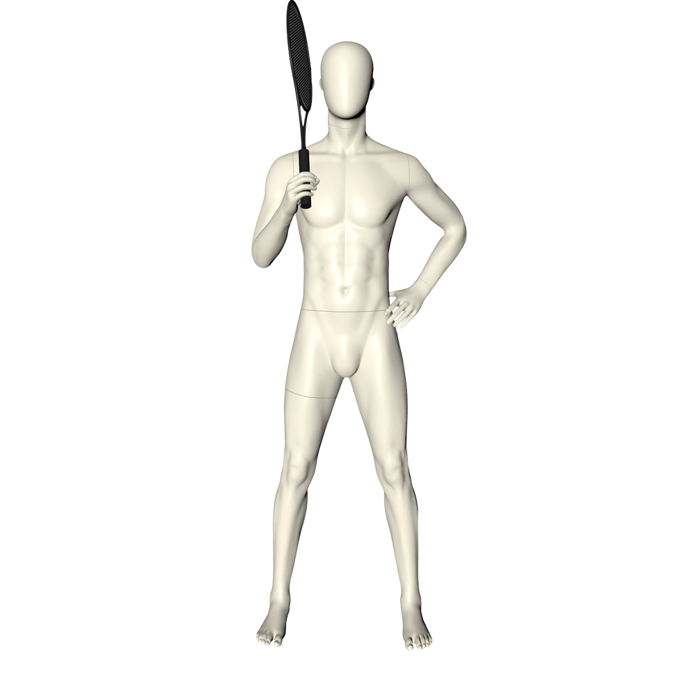 Professional Male Tennis Mannequin for Stylish Sportswear Presentation