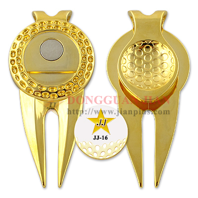 gold golf divot tool