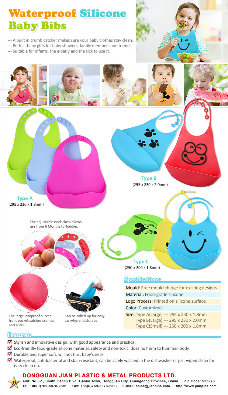 silicone baby bids Fun Characters Waterproof with cartoon image 