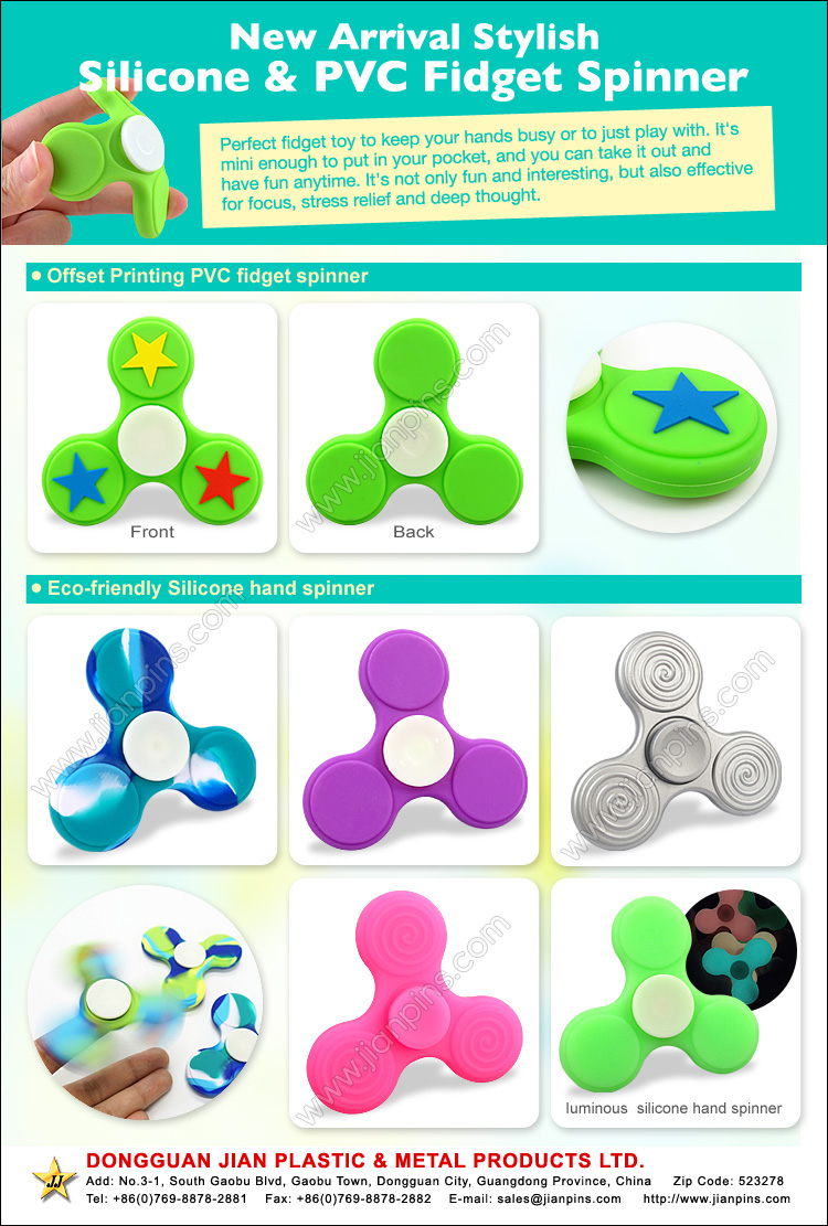 Uutuus silikoni ja kumi fidget spinner myytävänä.