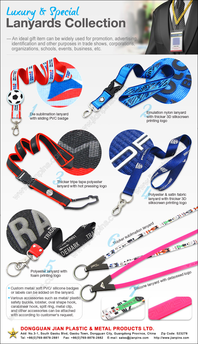 China Stylish Lanyard Supplier Jian provides variety choice of lanyards