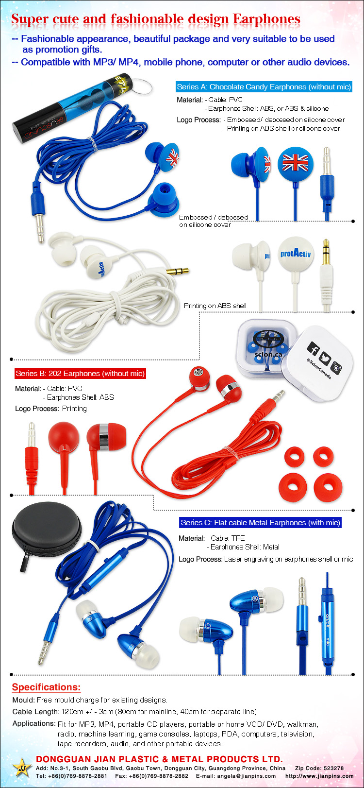 Various Customized Fashion Earphones For Promotion