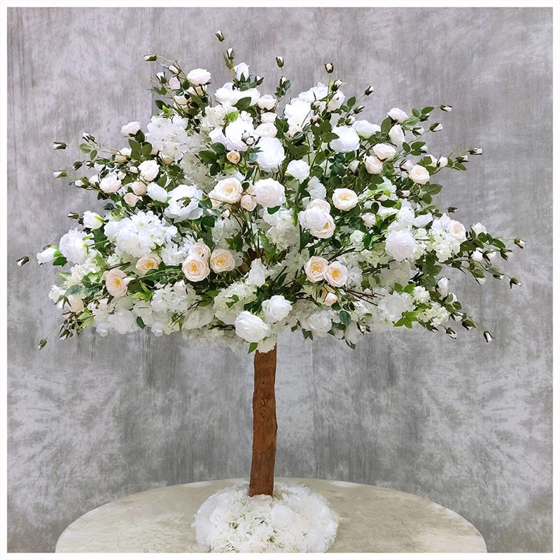 Artificial Centerpiece Decor Tree Roses Blossom Trees Centerpieces Wedding 