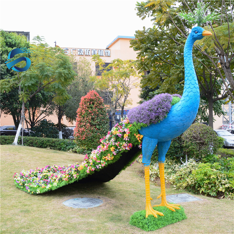 Artificial Plant Sculpture Peacock Sculpture DWKQ-001