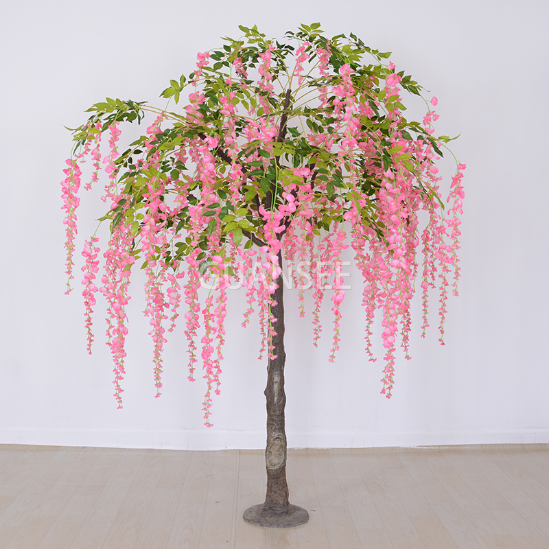 Artificial Wisteria Tree Decor tree with Pink Flower China Manufacturer GSZTHS002