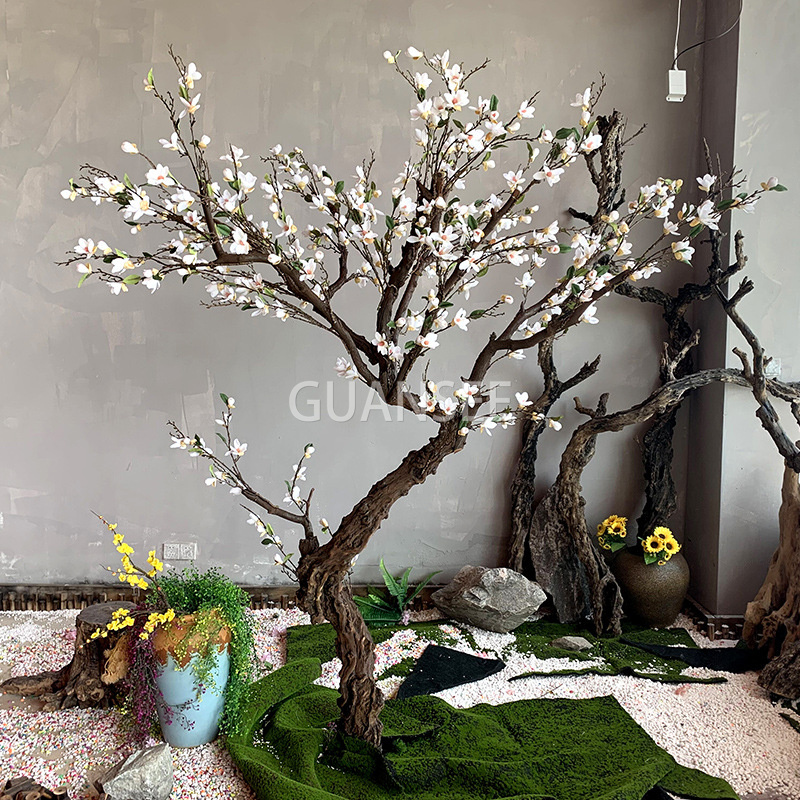 Artificial Magnolia Blossom Tree Indoor White Decoration Tree DBYLHS004