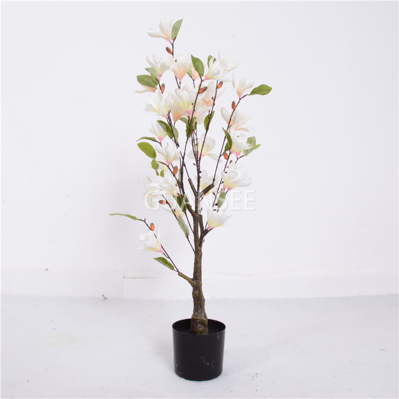  Wholesale Artificial Champagne Magnolia Flower Bonsai Plants H80cm GSYLPZ-2