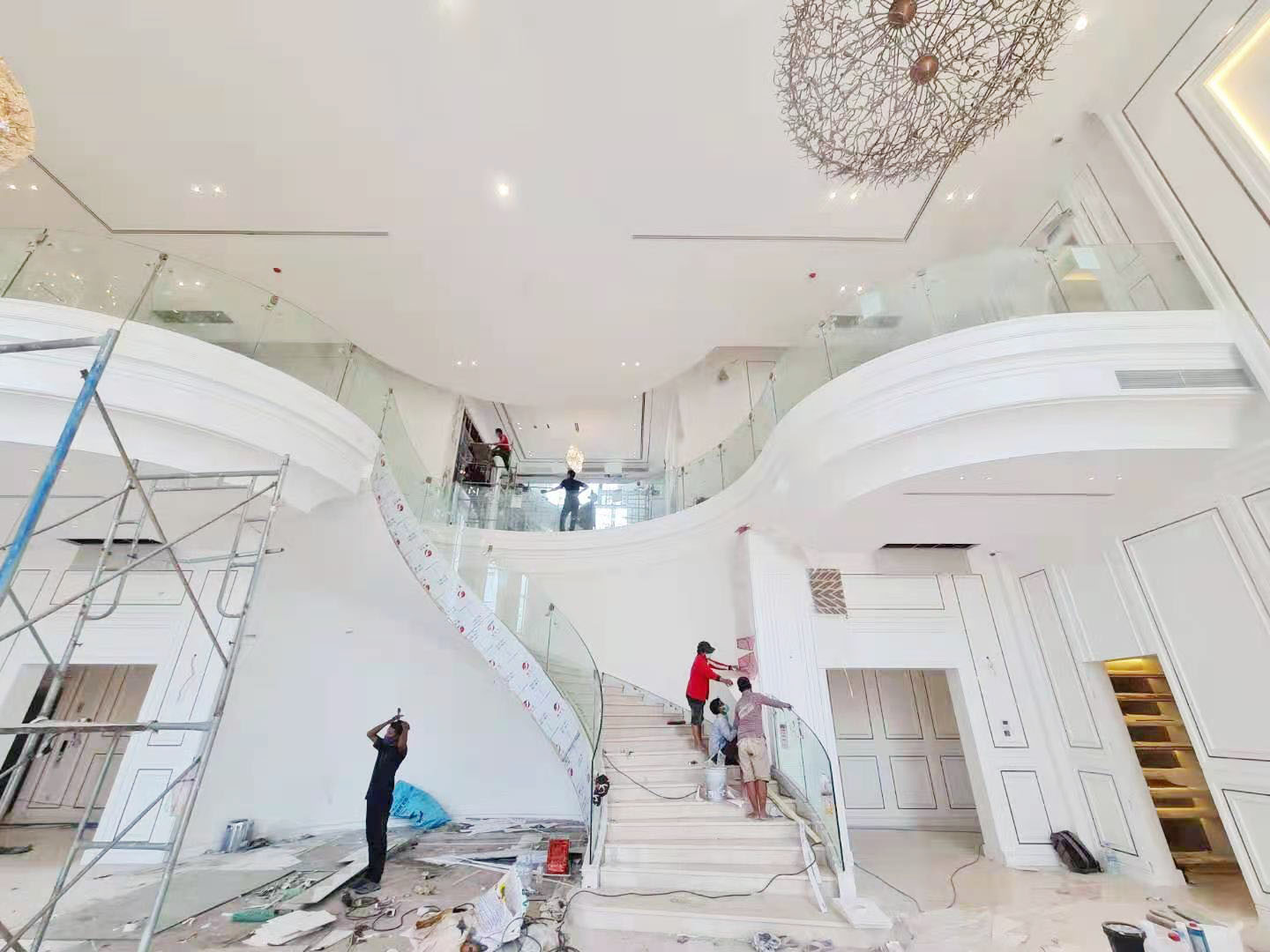 BTG Project-Railing Glass in Cambodia-8mm Clear+2.28PVB+8mm Clear Curved Tempered Laminated Glass