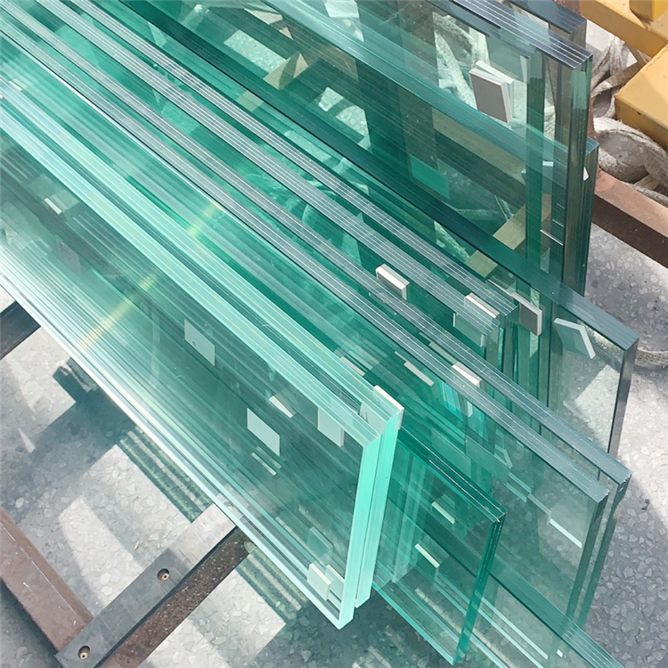 Custom Size Safety 25.52mm 12mm+1.52mm PVB+12mm Clear Tempered Toughened Laminated Glass For Commercial Building