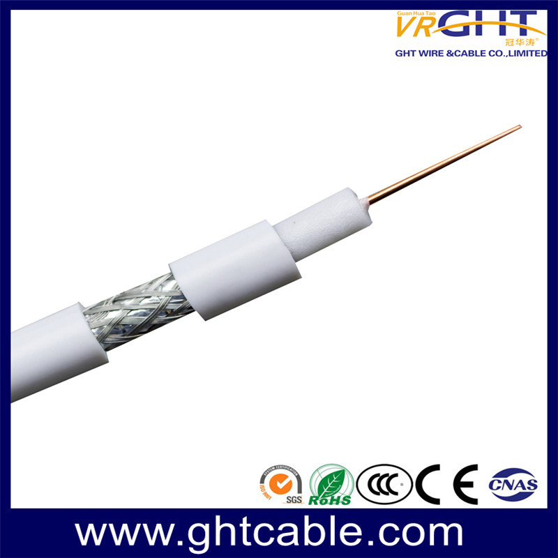 White PVC Coaxial Cable Rg6 Satellite Cable