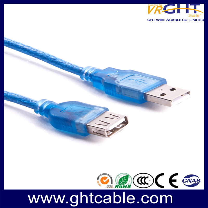 USB 2.0 A(M)-A(F)-Transparent Blue