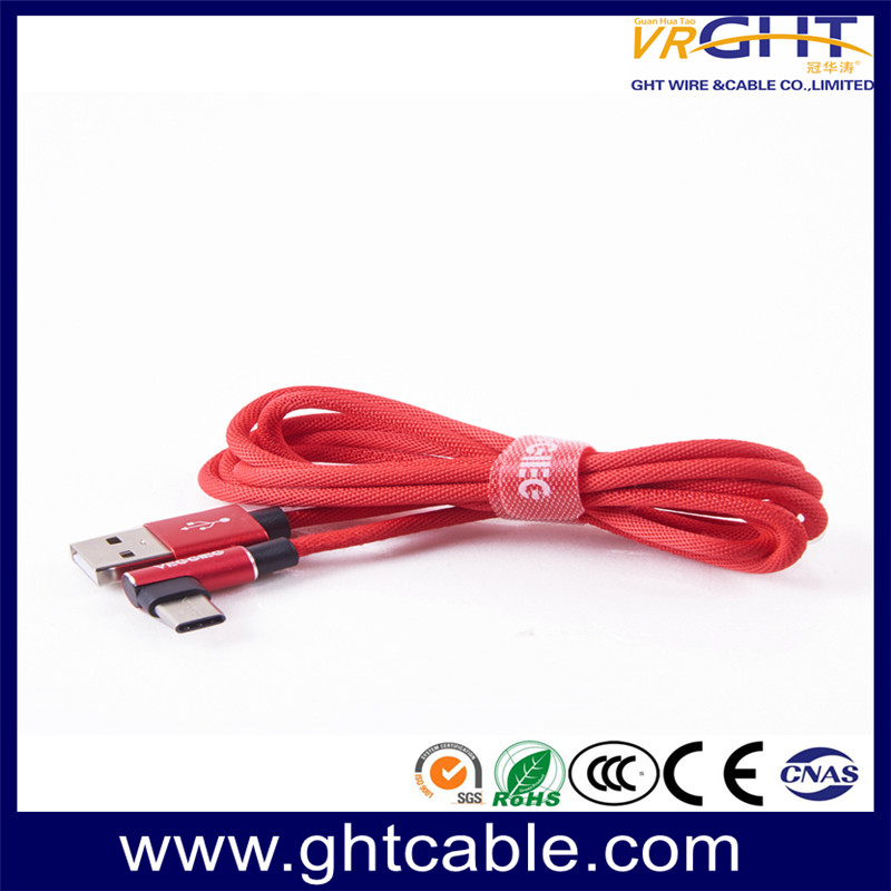 High quality Braided usb type c cable, type c to usb A charger cord cable