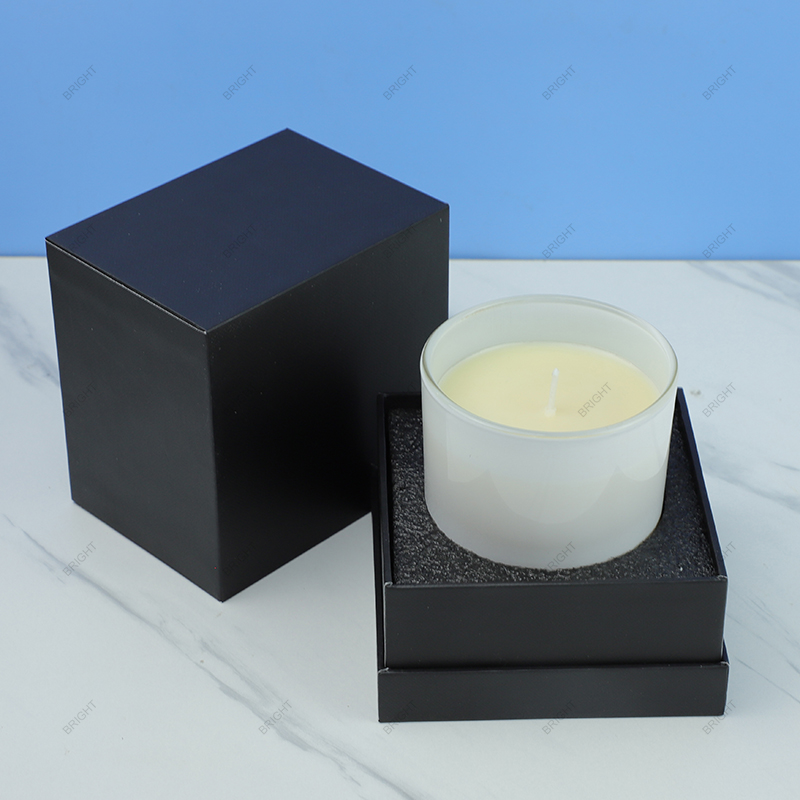 One Stop Service Square Black Candle Box and Custom Scented Candle Jar