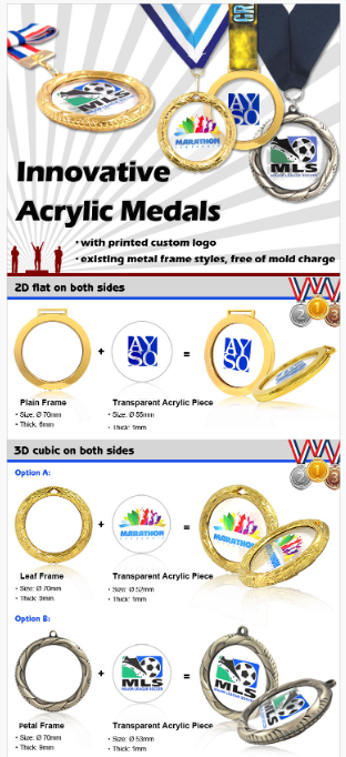 Acrylic Medal With Exquisite Metal Frame