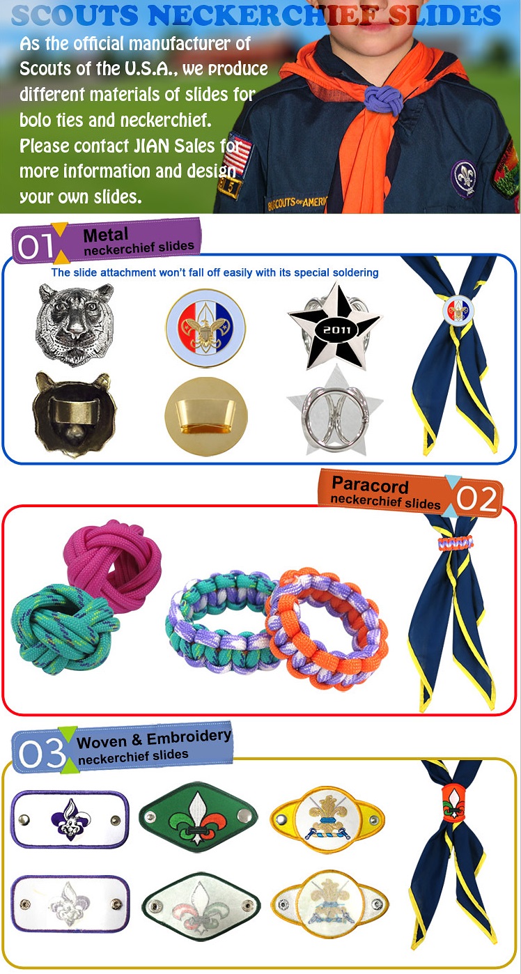 Various Designs For Scouts Neckerchief Slides