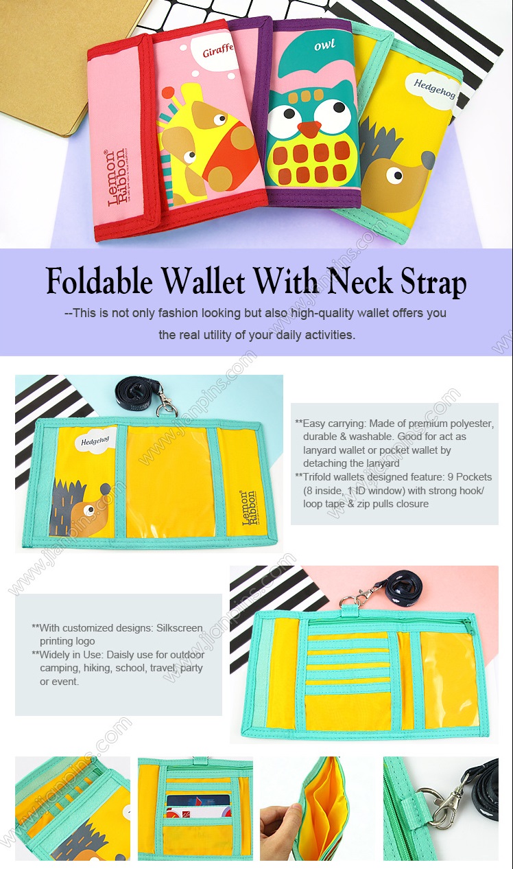 Foldable Wallet With Neck Strap