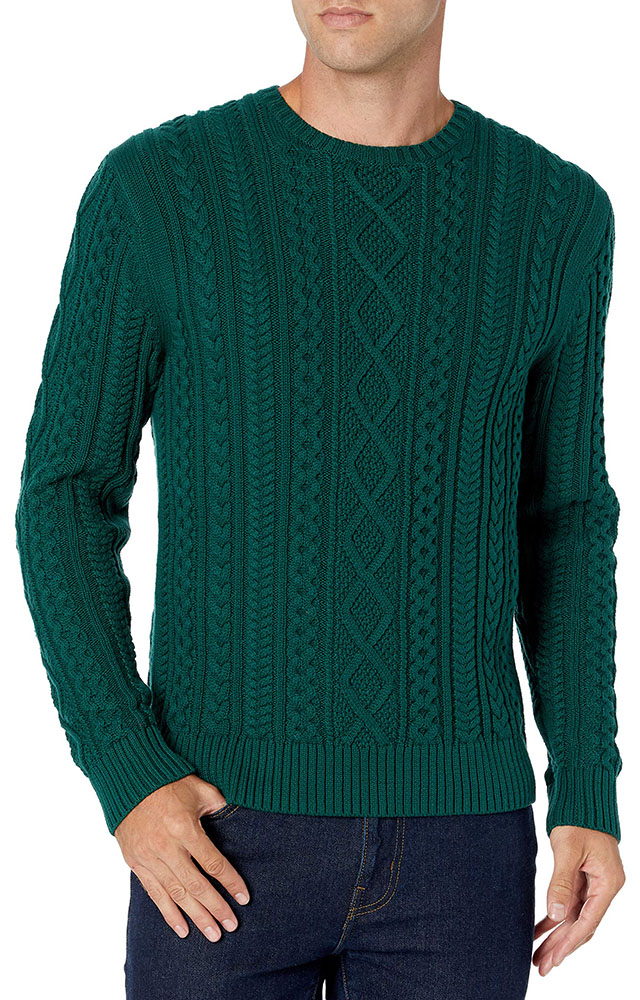 2022 OEM Custom Designer Crewneck Long Sleeve Knitted 100% Cotton Fisherman Cable top For Men's Sweaters