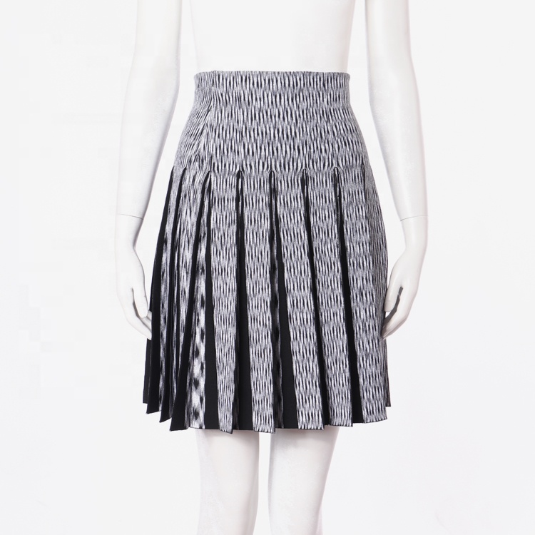 Knitted Pleated Skirt High Waist Sexy Mini Women Skirt