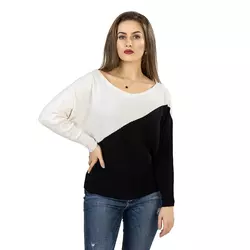 2021 Comfortable crew-Neck Women New Design Intarsia Colorblock viscose nylon knitted Sweater Sweater