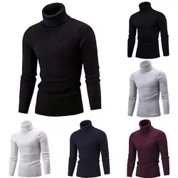 Hot selling product Men Turtleneck Solid Color Sweater Men's Slim Long Sleeve Sweater