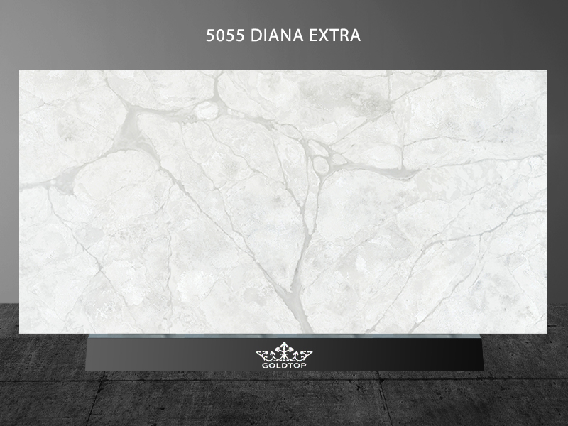 5055 Diana Extra Calacatta Quartz Grey Tree Branches 