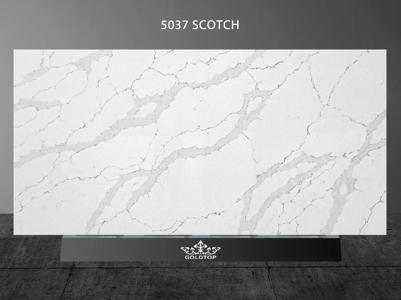 Calacatta Scotch Classic Quartz leon Countertops 5037