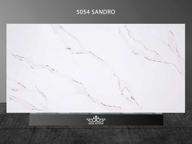 White Quartz Calacatta 5054 Sandro Gold Tiles