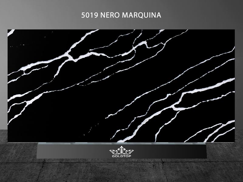 Calacatta Black Nero Marquina Quartz Backsplash 