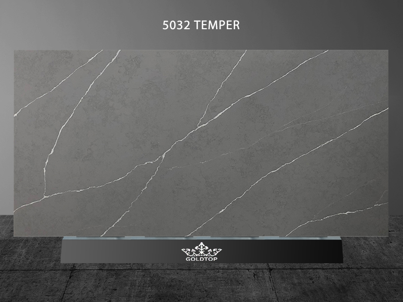 Calacatta Quartz Temper Gray White Stripe Stone