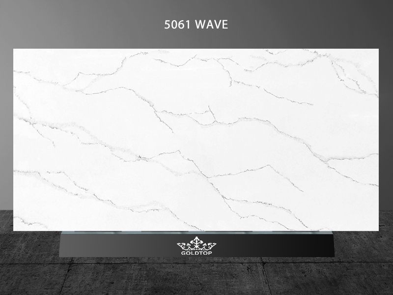 5061 Wave Calacatta Series Quartz Pool plaster Worktop 