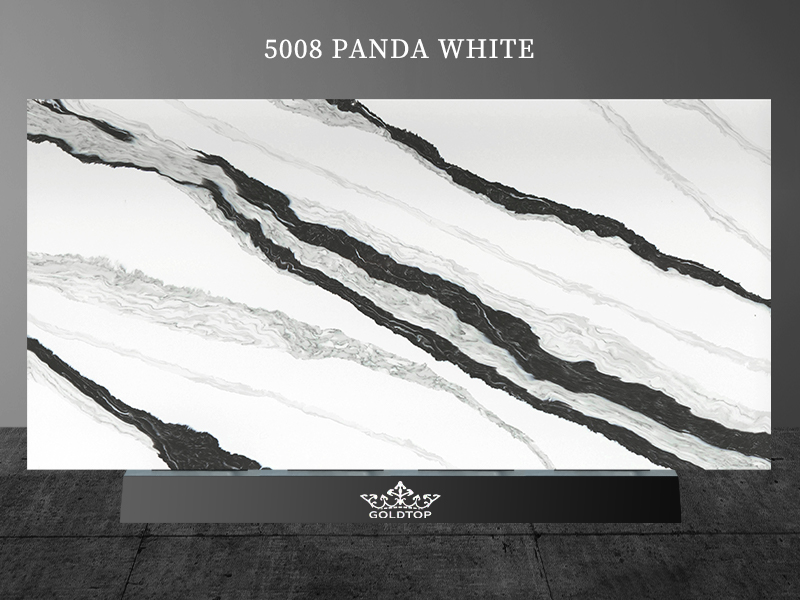 Calacatta Panda Quartz With Black Strips