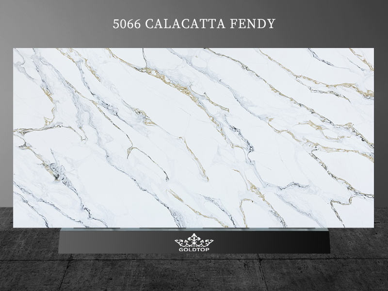 5066 Calacatta Fendy Artificial Quartz Factory Direct Sales