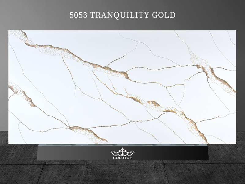 Calacatta White Quartz 5053 Tranquility Gold Stones Factory Wholesale