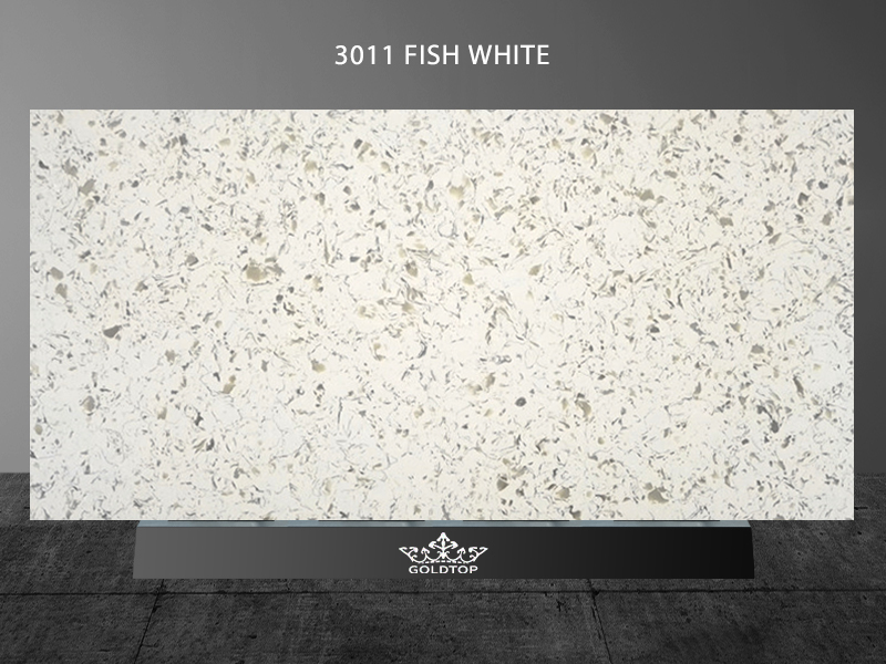 Gray Sparkle Quartz Fish White Quartz Backsplash Floor